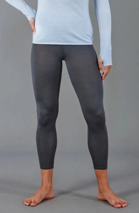 Womens Midweight Merino Activewear Thermal Leggings  Storm Grey