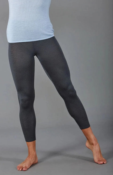 Womens Midweight Merino Activewear Thermal Leggings  Storm Grey