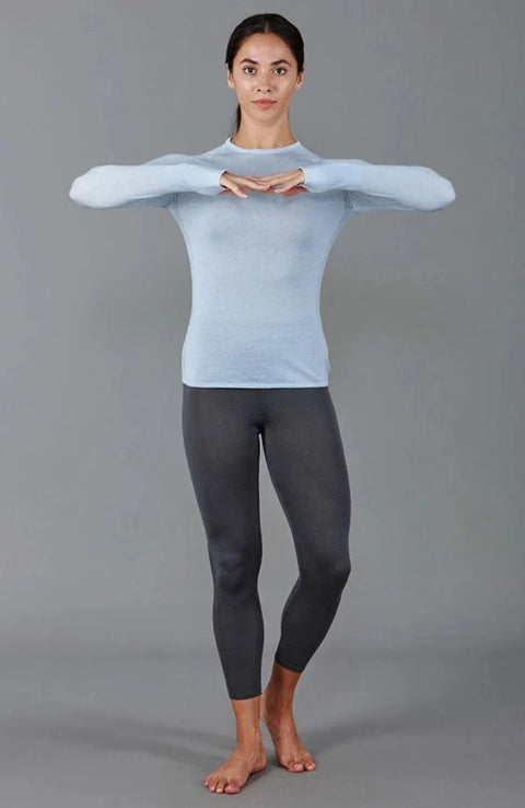 Womens Midweight Merino Activewear Thermal Leggings  Storm Grey