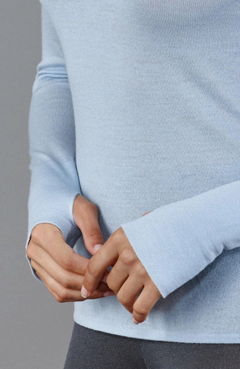 Womens Midweight Merino Activewear Training Top Duck Egg