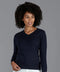 Womens Pure Cotton V-Neck Jumper Navy