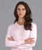 Womens Pure Cotton V-Neck Jumper Pink