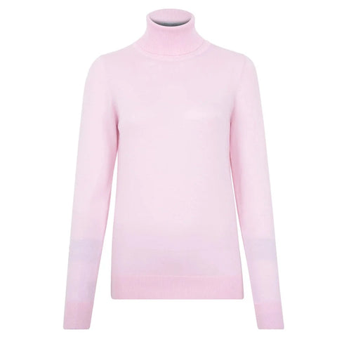 Womens Ultra-Fine Cotton Roll Neck Long Sleeve Jumper Navy