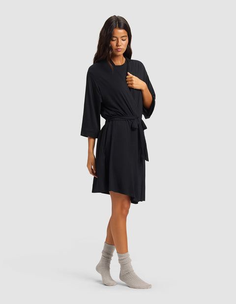 Women's Bamboo Stretch-Knit Kimono Robe