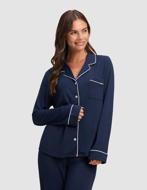 Women's Bamboo Stretch-Knit Long Sleeve Pajama Set - Tall