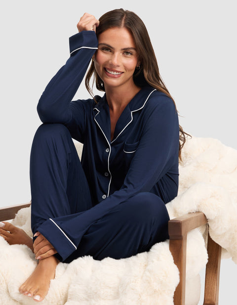 Women's Bamboo Stretch-Knit Long Sleeve Pajama Set - Tall