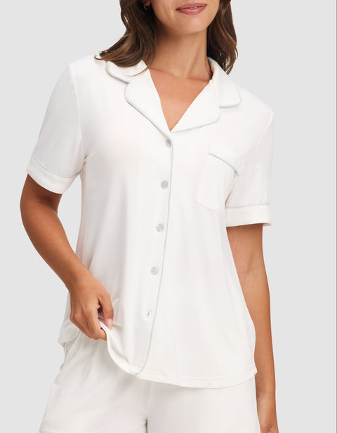 Women's Bamboo Stretch-Knit Short Sleeve Pajama Top (Collective)