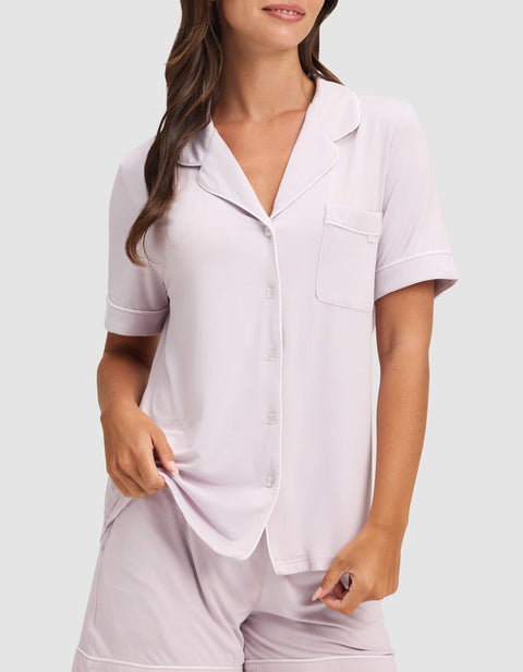 Women's Bamboo Stretch-Knit Short Sleeve Pajama Top (Collective)