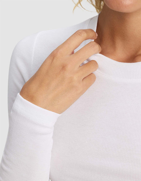 Women's Fine Ribbed Long Sleeve Tee