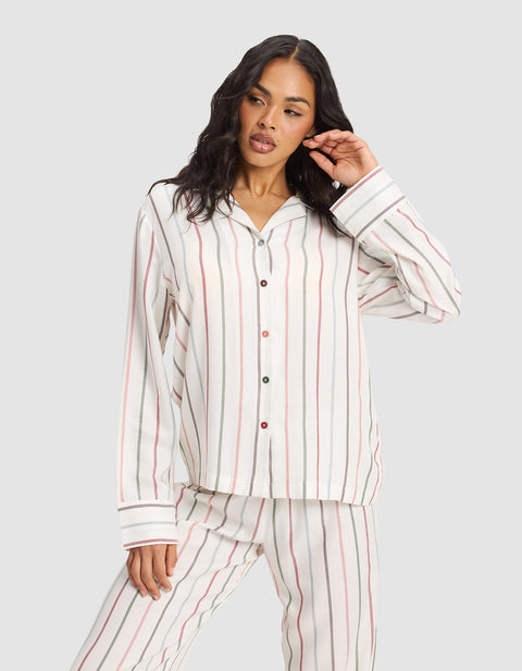 Women's Soft Woven Long Sleeve Pajama Set