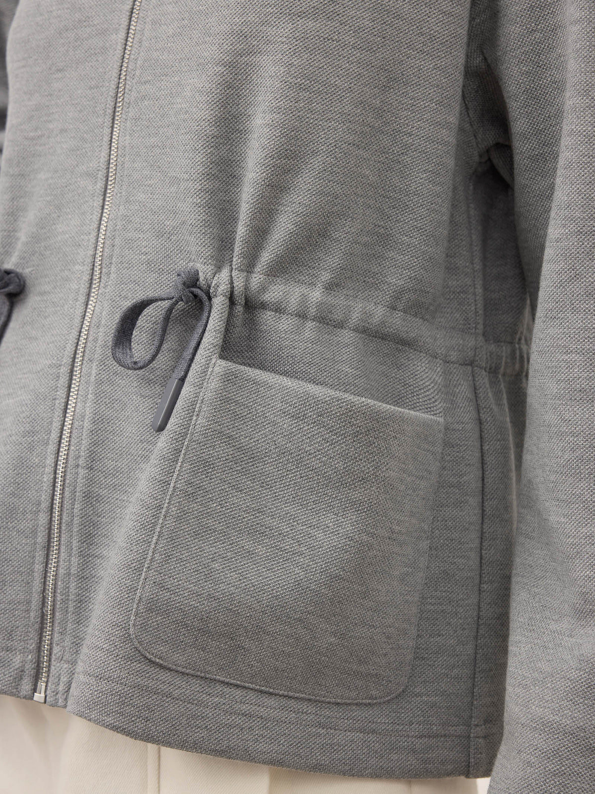 Wool Drawstring Waist Collared Jacket SOLARA