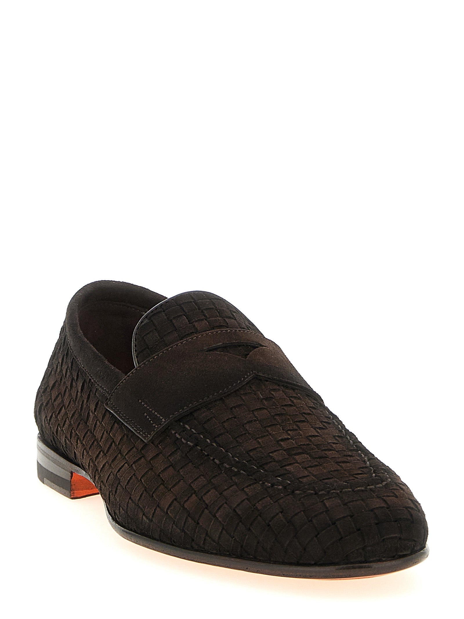Woven Suede Penny Loafers for Comfort