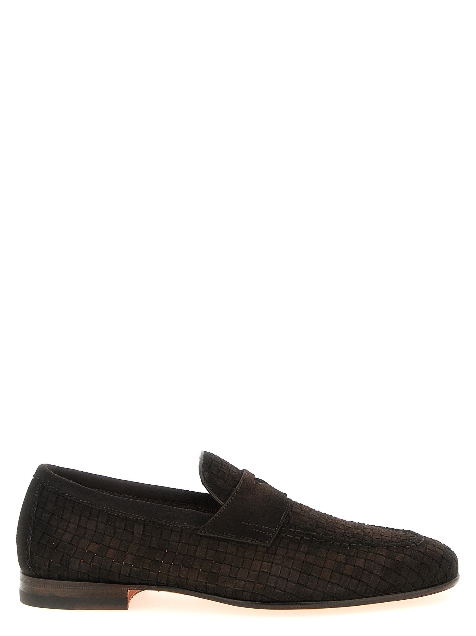 Woven Suede Penny Loafers for Comfort