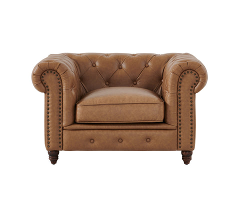 Cornelia Modern Contemporary Eco Leather Arm Chair - Light Brown