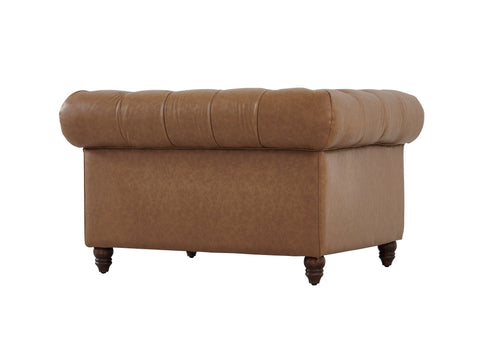 Cornelia Modern Contemporary Eco Leather Arm Chair - Light Brown