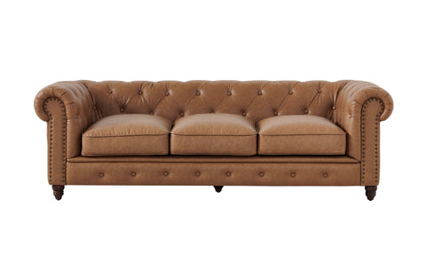 Cornelia Modern Contemporary Eco Leather Sofa - Light Brown