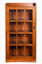 Mission Leaded Glass Bookcase with Lock & Key