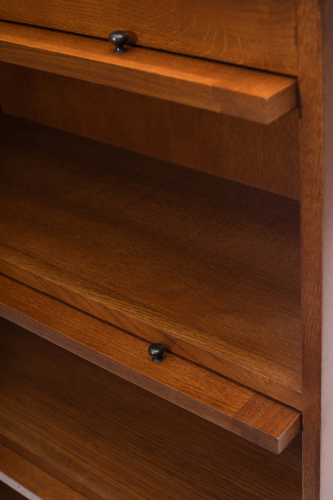 Mission Craftsman Style Oak Barrister Bookcase - 3 Stack