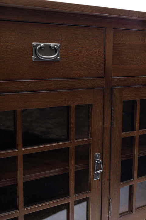 (Micheal's Cherry) Craftsman Mission Solid Oak Sideboard - 65"