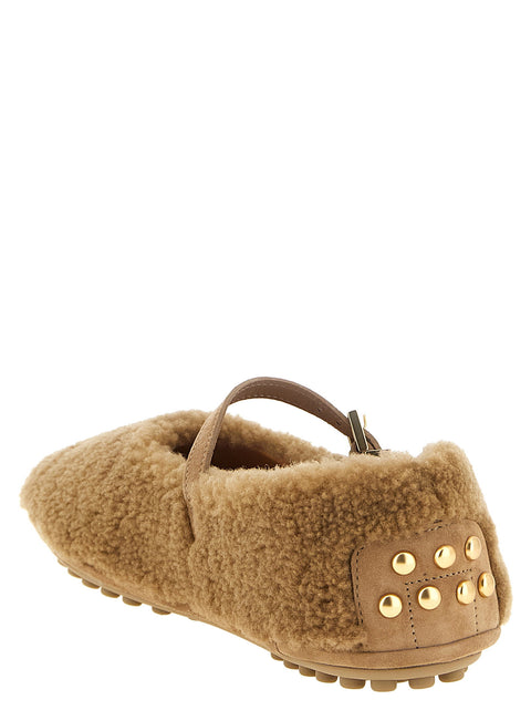 Tod's Gommine Sheepskin Ballet Flats