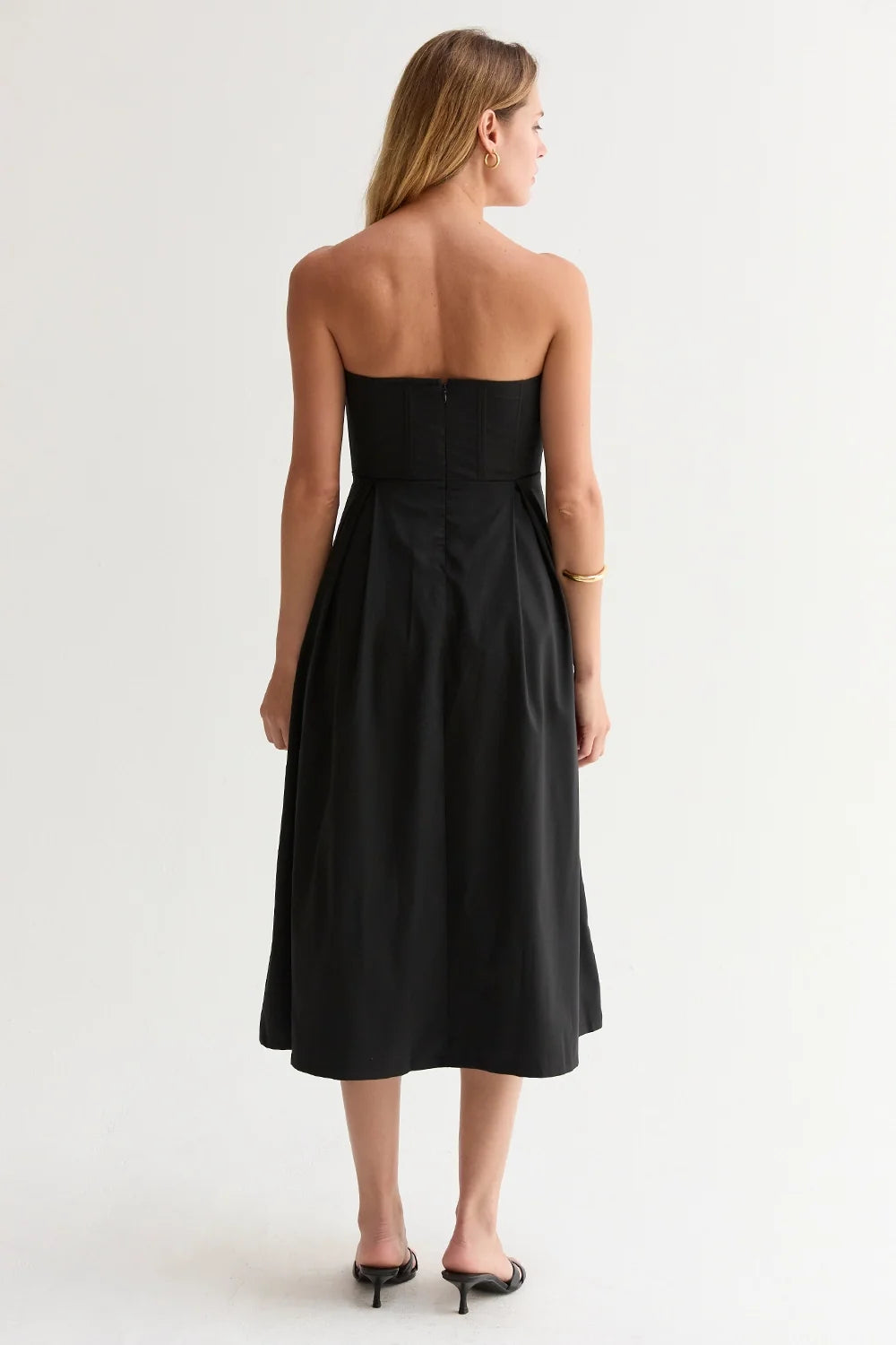 Zae V-Wire Modal Blend Midi Dress - Black