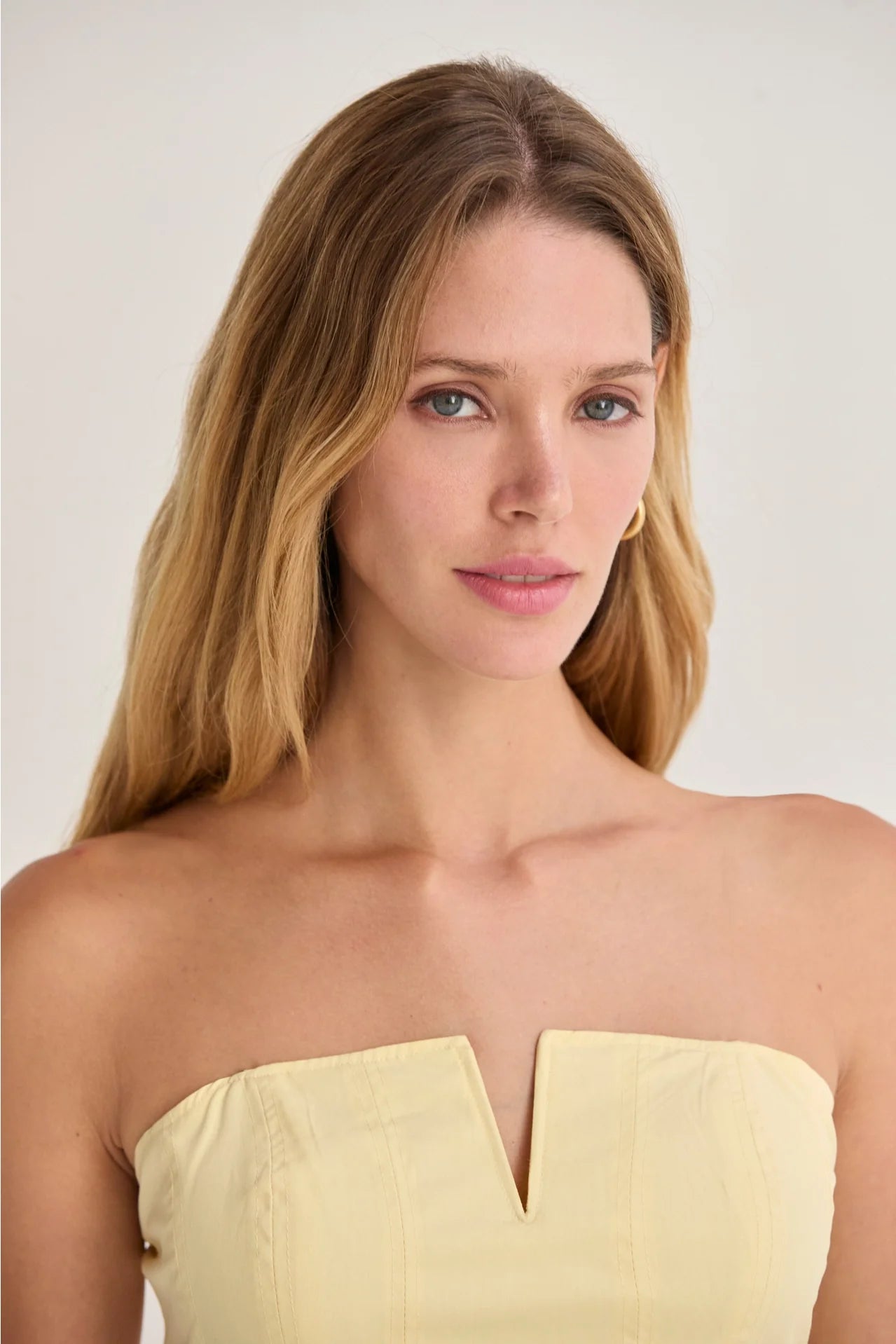 Zae V-Wire Modal Blend Midi Dress - Yellow