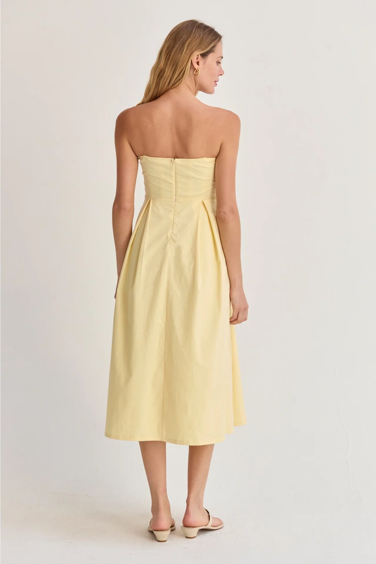 Zae V-Wire Modal Blend Midi Dress - Yellow