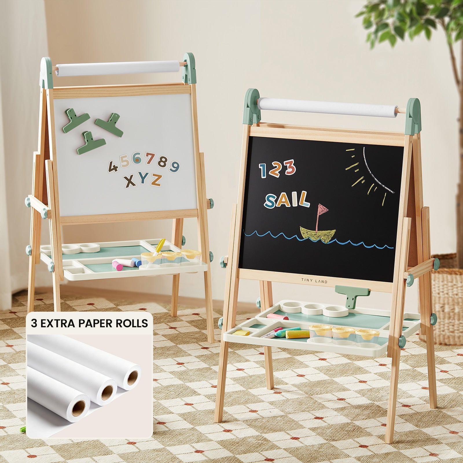 Tiny Land® Pink Magnitales Easel & Paper Roll Set