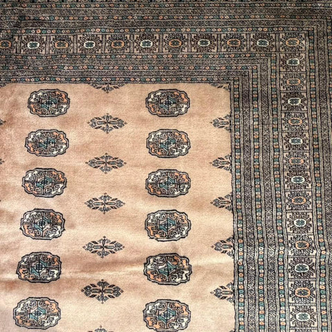 Hand-Knotted Pakistani Bokhara Rug – 100% Wool, size 9' x 12'