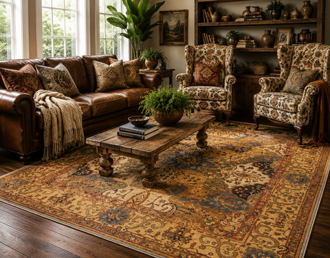 Hand-Knotted Vegetable Dye Bakhtiar Rug from Pakistan,  8' 3" x 9' 10"
