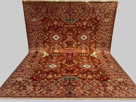 Hand-Knotted Agra Vegetable-Dyed Wool Rug, 8' 2" x 10' 0"