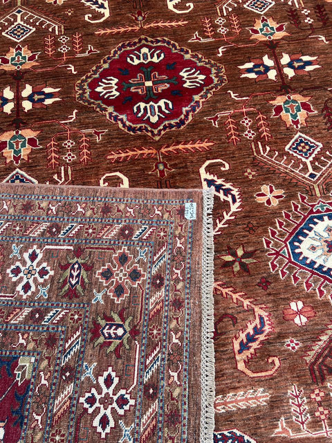 Hand-Knotted Agra Vegetable-Dyed Wool Rug, 8' 2" x 10' 0"