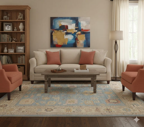 Hand-Knotted Sultanabad Vegetable-Dyed Wool Rug, 8' 1" x 9' 11" (K)