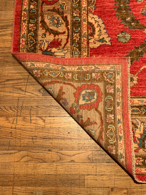 Hand-Knotted Sultanabad Vegetable-Dyed Wool Rug, 8" x 10" (K)