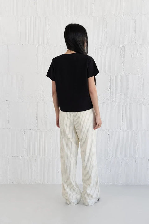 The Lanie Top | Everyday Cotton T-Shirt BLACK