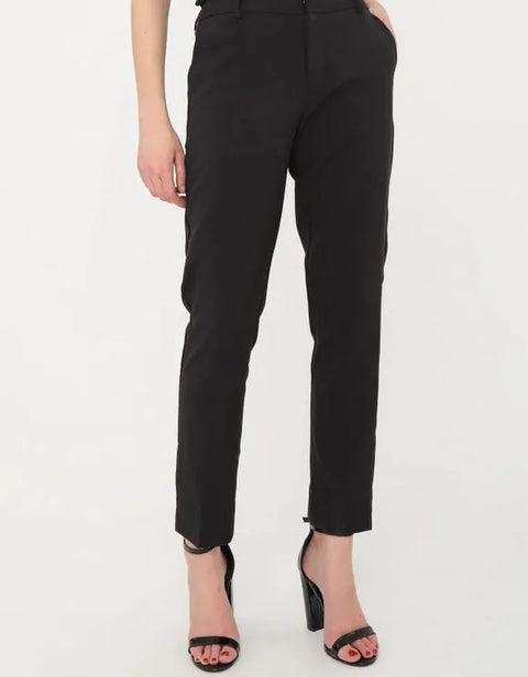 High Waist Cigarette Pants Black