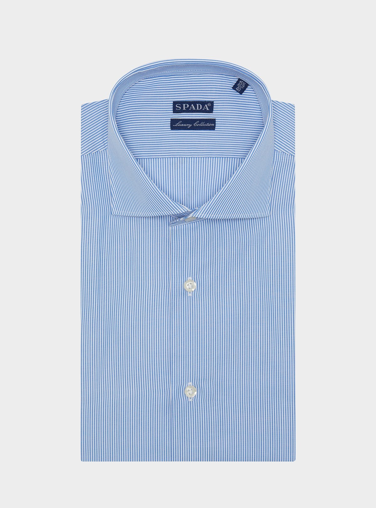 Airefinery French Collar Narrow Stripe Cotton Shirt