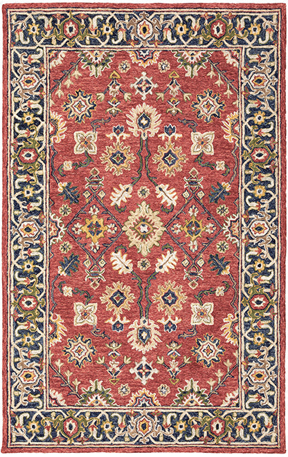 Medalia Area Rug - Wool, Red/Blue/Yellow