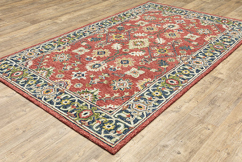 Medalia Area Rug - Wool, Red/Blue/Yellow