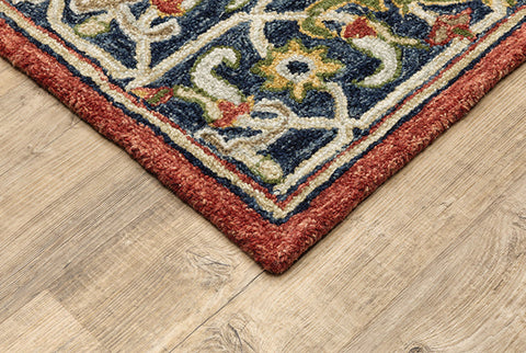 Medalia Area Rug - Wool, Red/Blue/Yellow