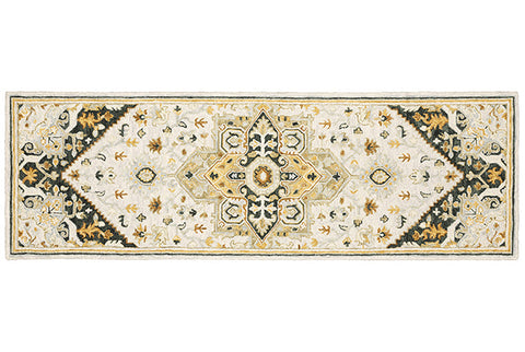 Medalia Alfresco Rug White/Mustard/Green