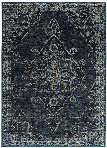 Medalia Area Rug - Blue. Stone Blue