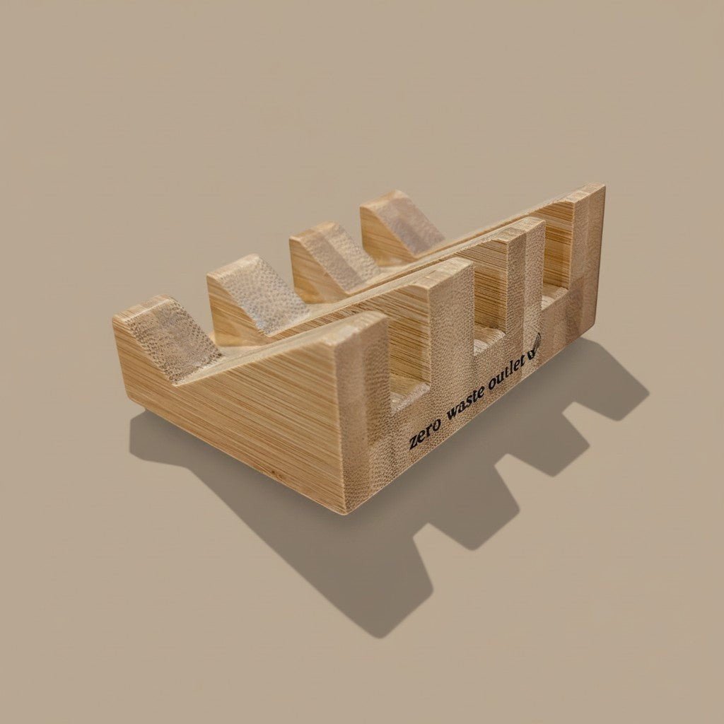 Angled Bamboo Soap Dish
