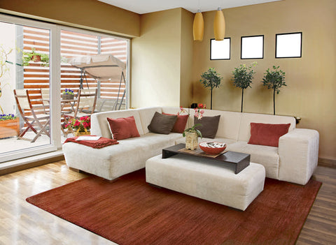 Flourish wool Rug - Burnt Red - 5 sizes