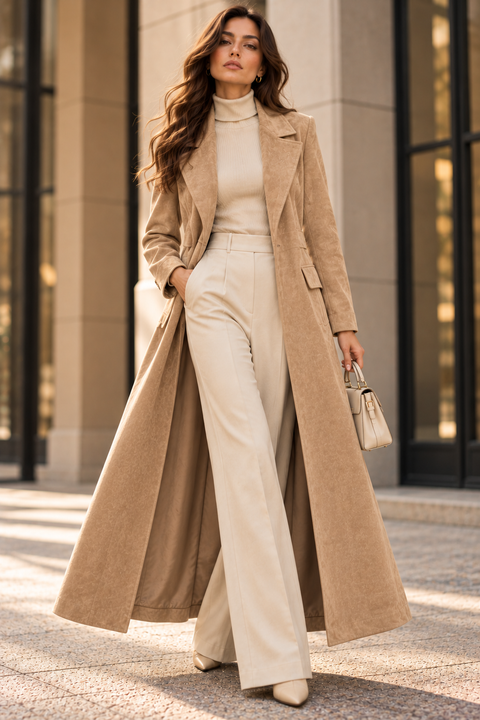 BELLA SUEDE WRAP COAT