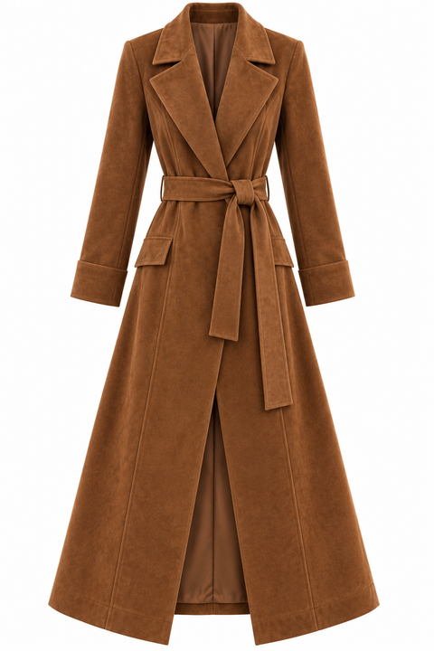 BELLA SUEDE WRAP COAT