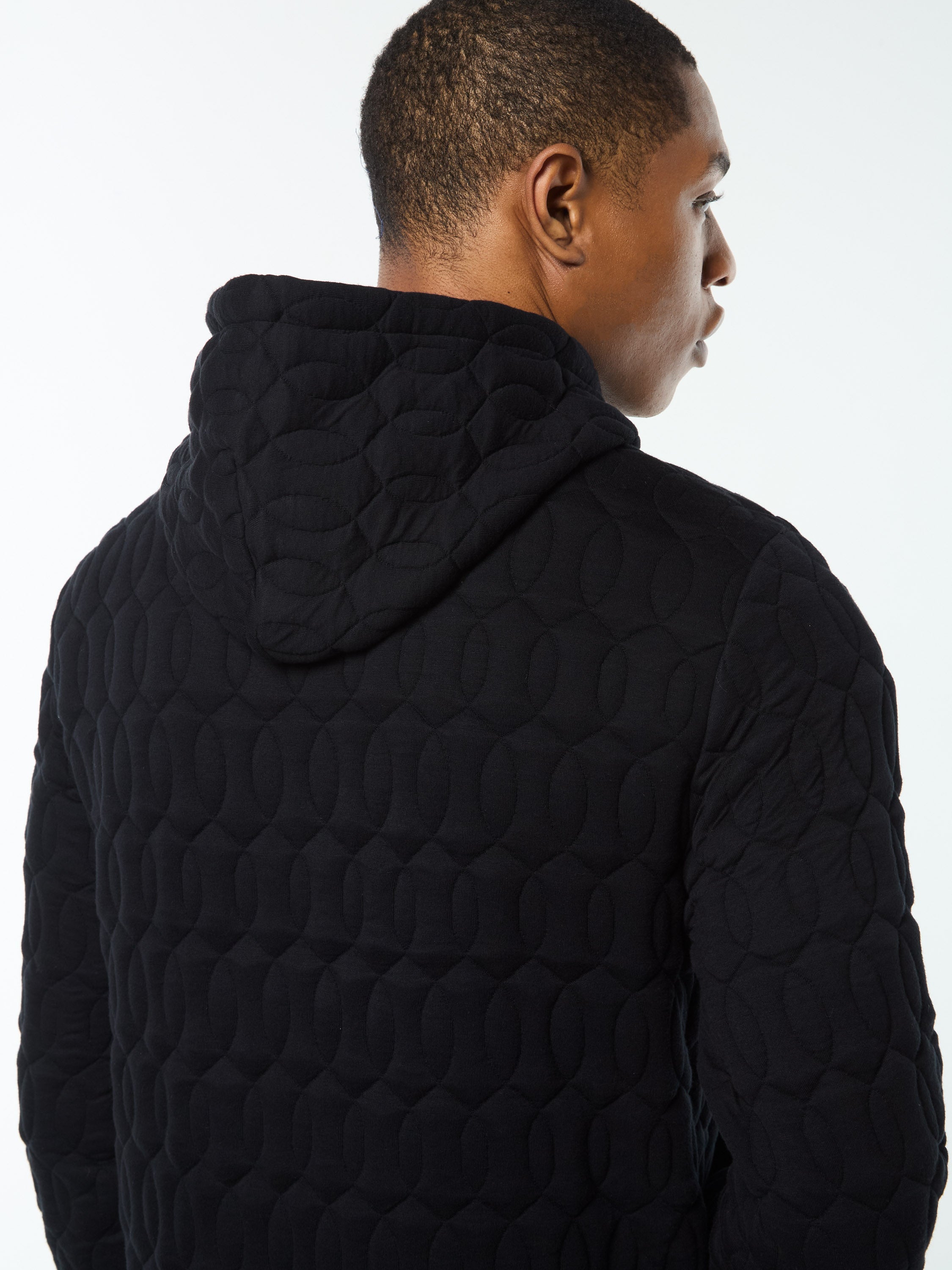Aversa Quilted Hoodie- Black Beauty