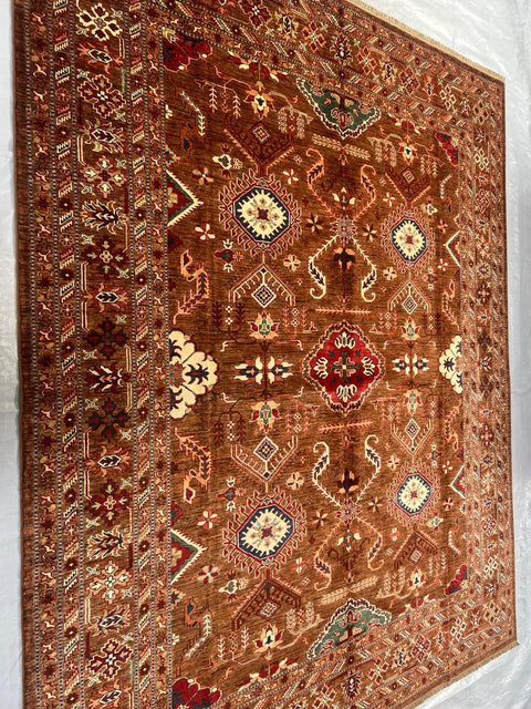 Hand-Knotted Agra Vegetable-Dyed Wool Rug, 8' 2" x 10' 0"