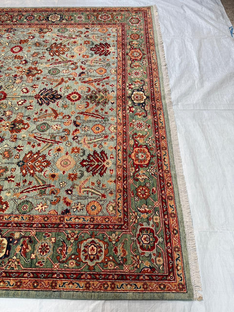 Hand-Knotted Vegetable Dye Sultanabad Rug from Pakistan,  8' 5" x 10'