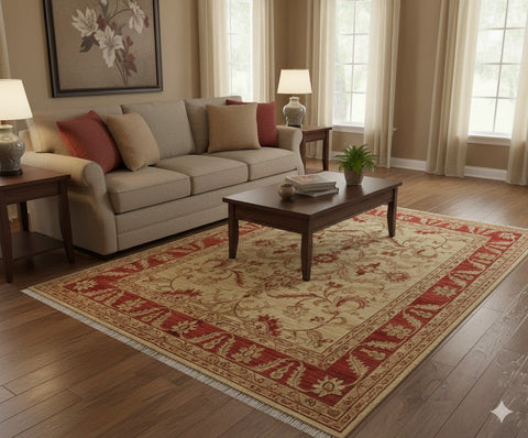 Hand-Knotted Sultanabad Vegetable-Dyed Wool Rug, 9' 1" x 12"  (K)